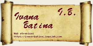 Ivana Batina vizit kartica